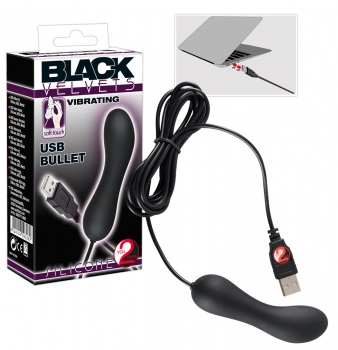 Black Velvets Vibrating USB Bullet